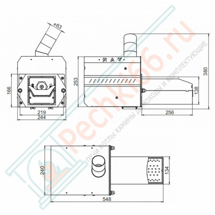 Горелка пеллетная ZOTA RAY-25 (горелка + пульт управления)