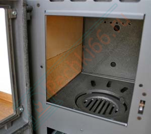 Печь-камин Lederata Plus оранжевая (Tim Sistem) до 180 м3