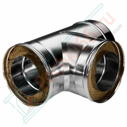 Тройник 90° с изол (НЕРЖ-321/0,8-НЕРЖ-439/0,5) d-120/200 (Дымок-Lux)