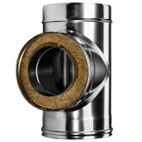 Тройник 90° с изол (НЕРЖ-321/0,8-НЕРЖ-439/0,5) d-130/210 (Дымок-Lux)