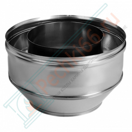 Конус на трубу с изол (НЕРЖ-321/0,5-НЕРЖ-439/0,5) d-300/380 (Дымок-Lux)