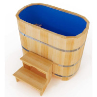 Купель кедровая Премиум овальная с пластиковой вставкой 78х120х120 (НКЗ)