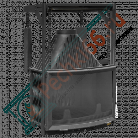 Чугунная топка Панорама 800П, подъемный механизм (Мета) 14 кВт