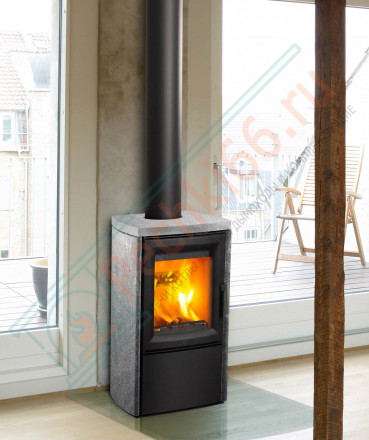 Печь-камин Aura 3, серая, талькохлорит (Varde)