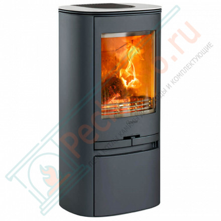 Печь-камин 810:5 Style, верх нержавеющая сталь, шлифовка, цвет черный (Contura)