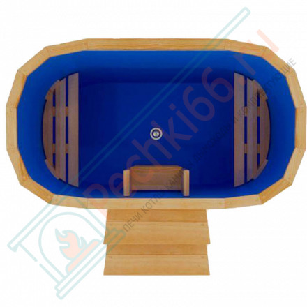 Купель кедровая Премиум овальная с пластиковой вставкой 120х200х120 (НКЗ)