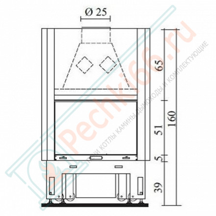 Каминная топка FORTE PLUS N, естественная конвекция (EdilKamin) 18 кВт