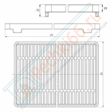 Решетка чугунная для мангала "Морепродукты" (Везувий)