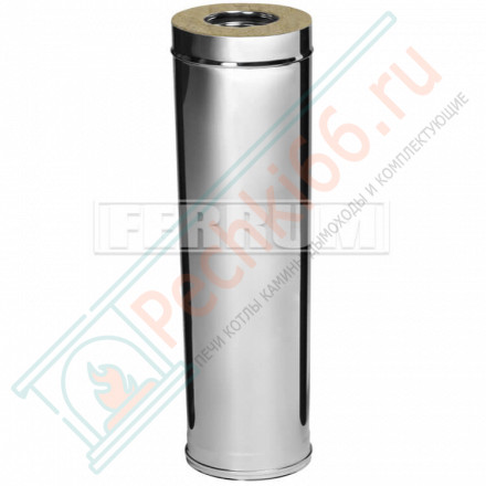 Сэндвич труба для дымохода L=1м (НЕРЖ-430/0,5-ОЦИНК/0,5) d-115/200 (Ferrum GS-Z)