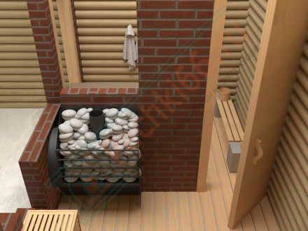 Дровяная печь на три помещения CАБАНТУЙ 3D 20 С