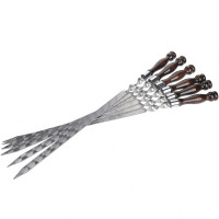 Набор широких шампуров для люля кебаб L=60 см, с деревянной ручкой, 6 шт Набор широких шампуров для люля кебаб L=60 см, с деревянной ручкой, 6 шт