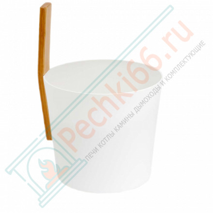 Бадья алюминиевая с бамбуковой ручкой Kiulu 3, белый (Kolo)