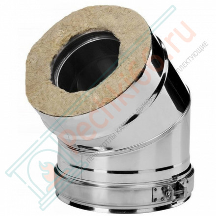 Отвод 15° V50R с изол (AISI-321/0,8-AISI-304/0,5) d-250/350 (Вулкан-Cerablanket)