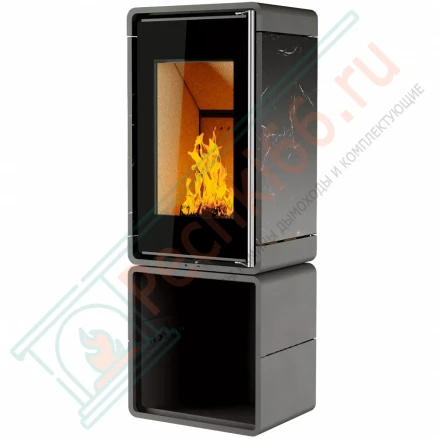 Печь-камин КУБ ПК 4581 камень на дровнике (Астов)