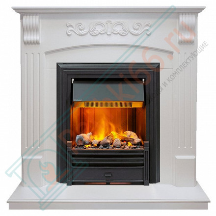 Электрический каминокомплект Sorrento - Белый дуб с очагом Brookline Black