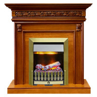 Каминокомплект Valletta - Орех с очагом Danville Antique Brass FB2