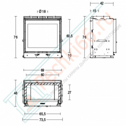 Стальная топка MC 65/60 (Piazzetta) 11 кВт