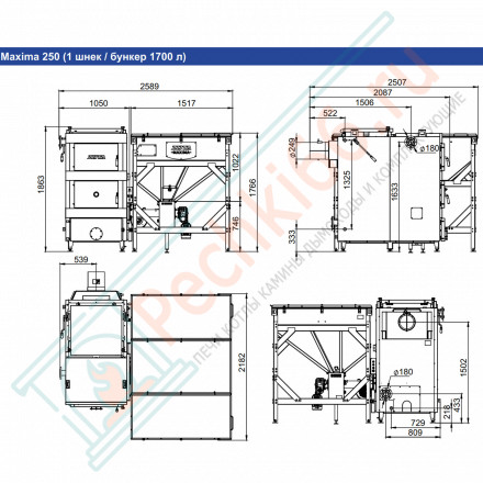 Котел универсальный Maxima 250 (Zota) 250 кВт