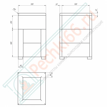 Чугунная печь Verona 18 З/К Aisi-304, облицовка Пироксенит (Black Stove)