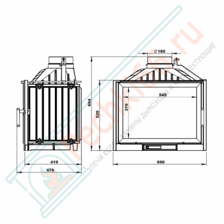 Каминная топка Trent (NORDflam) 14 кВт
