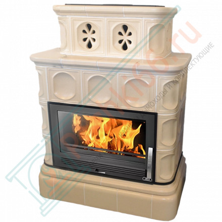 Изразцовая печь Karelie, кафельный цоколь, 5-цветов (ABX)