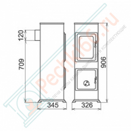 Отопительная печь Bozen, Бордовый (Thorma) до 124 м3