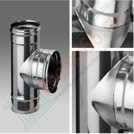 Сэндвич тройник 90° (НЕРЖ-430/0,8-ОЦИНК/0,5) d-120/200 (Ferrum HF-Z)
