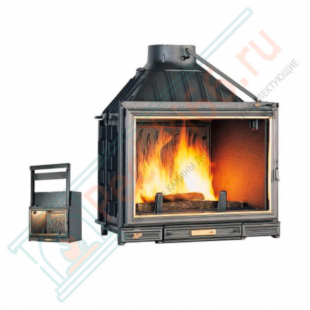 Чугунная топка SUNFLAM с открыванием дверцы в сторону и вверх, с дефлектором (SEGUIN) 12 кВт