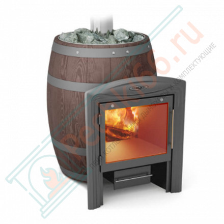 Печь для бани Вариата Inox Витра Баррель палисандр (T.M.F) до 18 м3