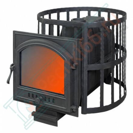 Чугунная печь для бани ПароВар 22 сетка-ковка К505 (FireWay) до 24 м3