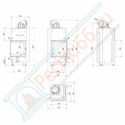 Стальная топка MBN/L/BS/SG , гнутое стекло (Kratki)