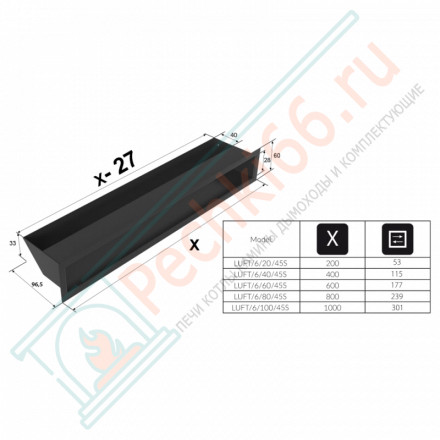 Вентиляционная решетка Люфт графит 6х20 (Kratki)