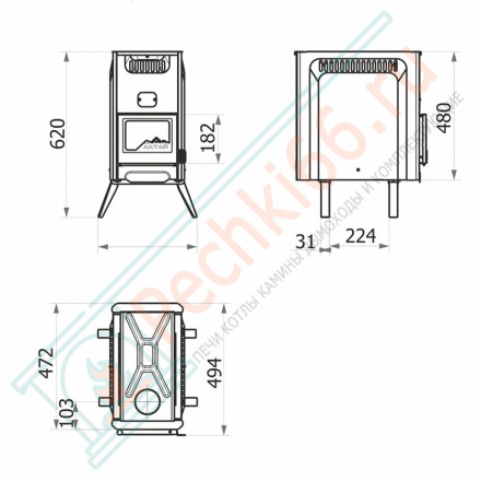 Печь портативная Алтай (Теплодар)