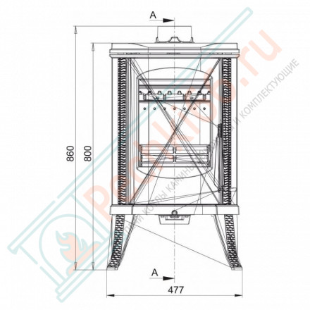 Печь-камин чугунная Eliptiko (Guca)