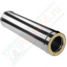 Сэндвич труба для дымохода L=1000 (НЕРЖ-321/0,5-НЕРЖ-439/0,5) d-115/200 (Дымок-Lux)