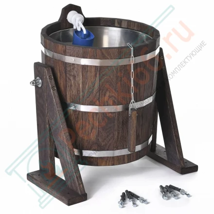 Обливное устройство из кавказского дуба 12 л. морёное, с нержавеющей вставкой (212F)