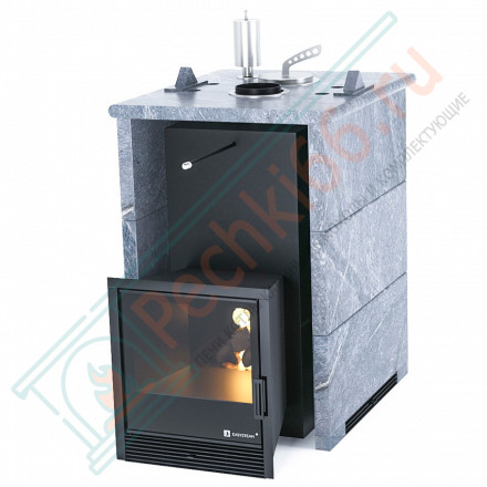 Печь для бани Анапа в трёхстороннем кожухе из талькохлорита (ИзиСтим)