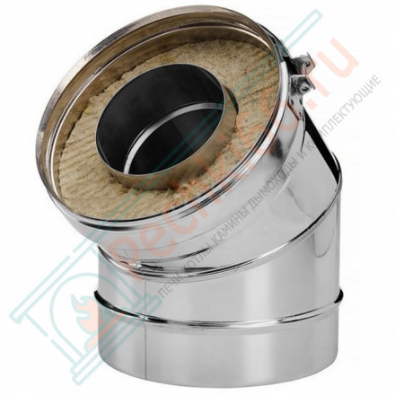 Отвод 30° V50R с изол (AISI-321/0,8-AISI-304/0,5) d-300/400 (Вулкан-Cerablanket)