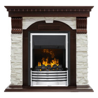 Электрокаминокомплект Dublin - Темный дуб / Сланец белый с очагом Flagstaff
