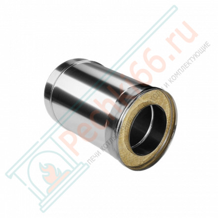 Сэндвич труба для дымохода L=250 (НЕРЖ-321/0,8-НЕРЖ-439/0,5) d-250/330 (Дымок-Lux)