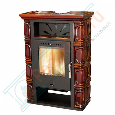 Печь-камин Borgholm keramik, Темно-коричневая (Thorma) до 165 м3