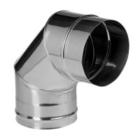 Отвод 90° без изол (НЕРЖ-321/0,8) d-150 (Дымок-Lux)