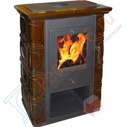 Печь-камин Borgholm keramik, Каштановая (Thorma) до 165 м3