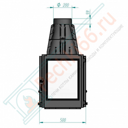 Чугунная топка 845 4 GLASSES (Ferlux) 17 кВт