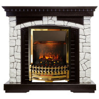 Электрический Каминокомплект Glasgow - Венге / Белый с очагом Atherton