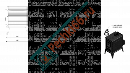 Чугунная печь KOZA K10 турбина (Kratki)