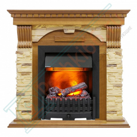 Электрокаминокомплект Dublin - Дуб / Сланец с очагом Danville Black FB2