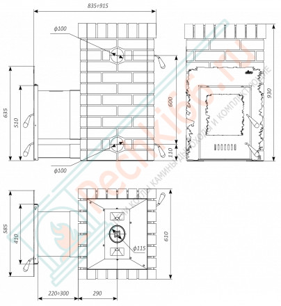 Дровяная банная печь Grill'D Retro Long (Камень колотый 20 кг)