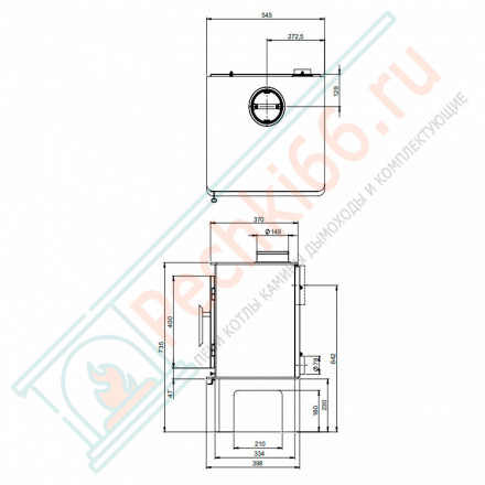 Печь-камин GLASGOW (Nordpeis)