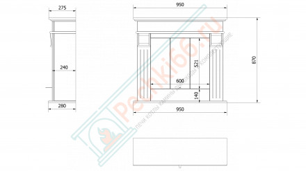 Биокамин AUGUST, белый (Kratki)